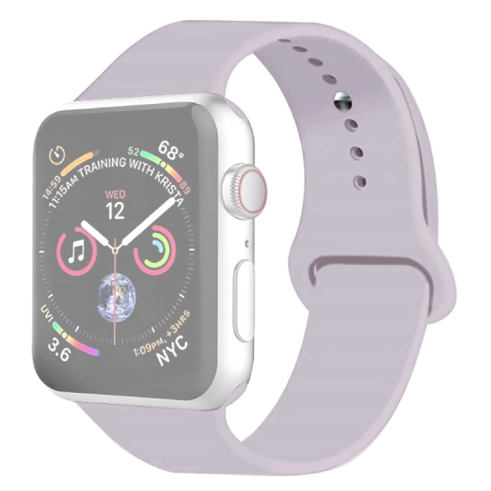 Ремешок для Apple Watch 1-6/SE 38/40/41 мм силиконовый InnoZone - Бледно-лиловый (APWTSI38-41)